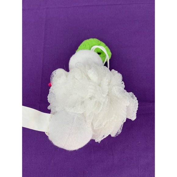 Pier One Imports 8 inch Bath Scrubbing Terry Cloth Snowman green hat pink scarf - Picture 4 of 9